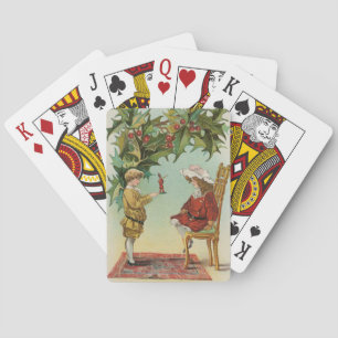 I WIsh You a Merry Christmas - vintage postcard Playing Cards
