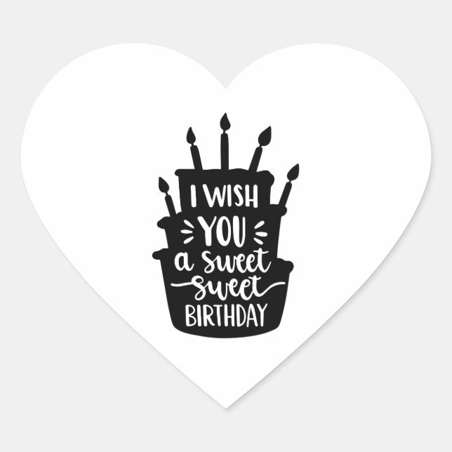 i wish you a sweet birthday heart sticker (Front)