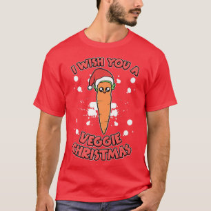 I Wish You A Veggie Christmas Vegetarian Vegan Chr T-Shirt