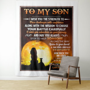 I Wish You The Strength - Lion Dad To Son  Tapestry