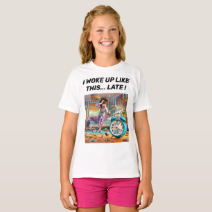 I Woke Up Late T-Shirt Design.