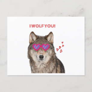 I wolf you  postcard
