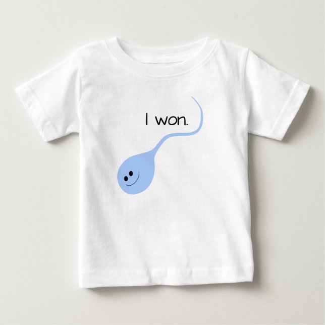 I Won Blue Funny Baby T-shirt (Front)