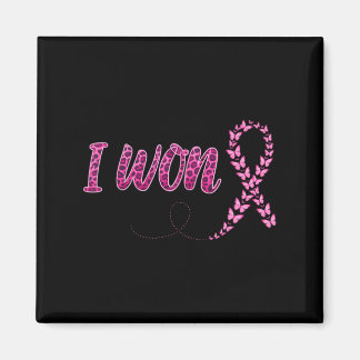 I Won Breast Cancer Awareness Support Pink Ribbon Magnet
