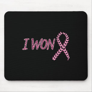 I Won Breast Cancer Awareness Support Pink Ribbon Mouse Mat