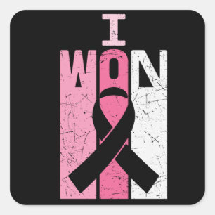 I Won Breast Cancer Awareness Survivor Women Gift Square Sticker