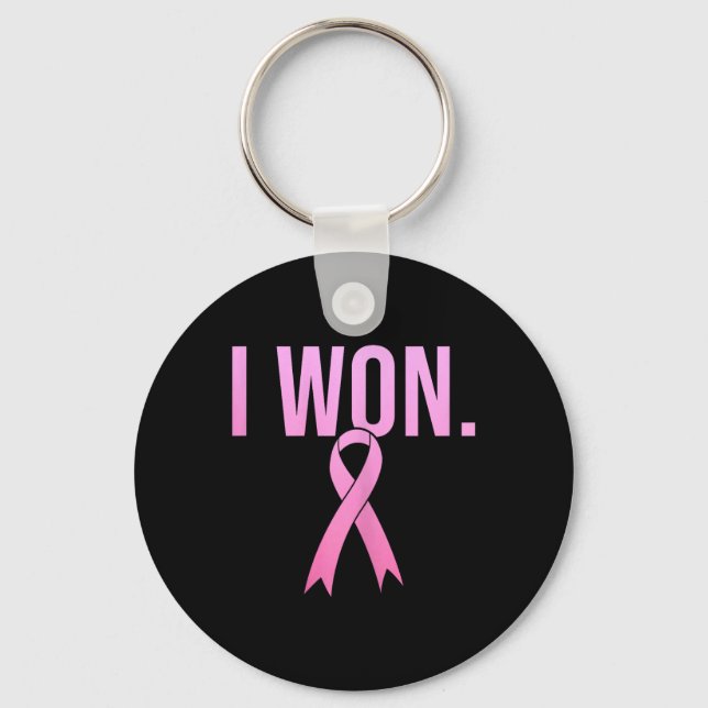 I Won Breast Cancer Survivor Awareness Month Pink  Key Ring (Front)