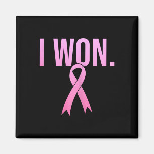 I Won Breast Cancer Survivor Awareness Month Pink  Magnet