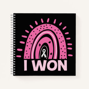 I Won Breast Cancer Survivor Pink Rainbow Journal