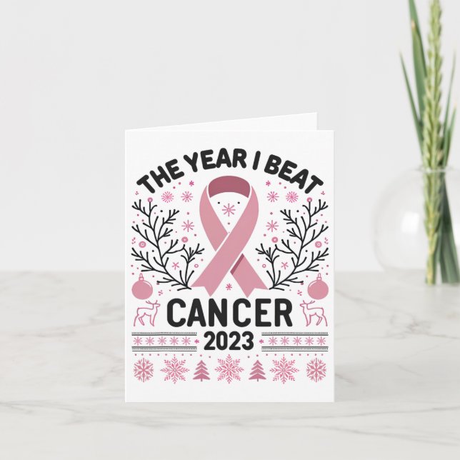 I Won Breast Cancer Survivor Women 2025 Funny Chri Card (Front)