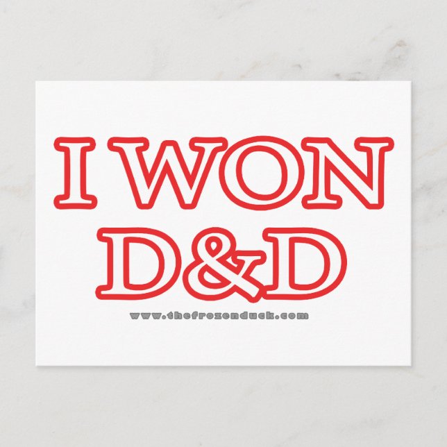 I Won D&D Postcard (Front)