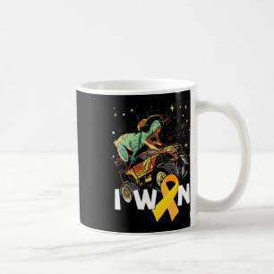 I Won Dino Yellow Ribbon Childhood Cancer Awarenes Coffee Mug