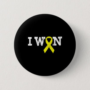 I WON Gold Ribbon Kid Support Childhood cancer awa 6 Cm Round Badge