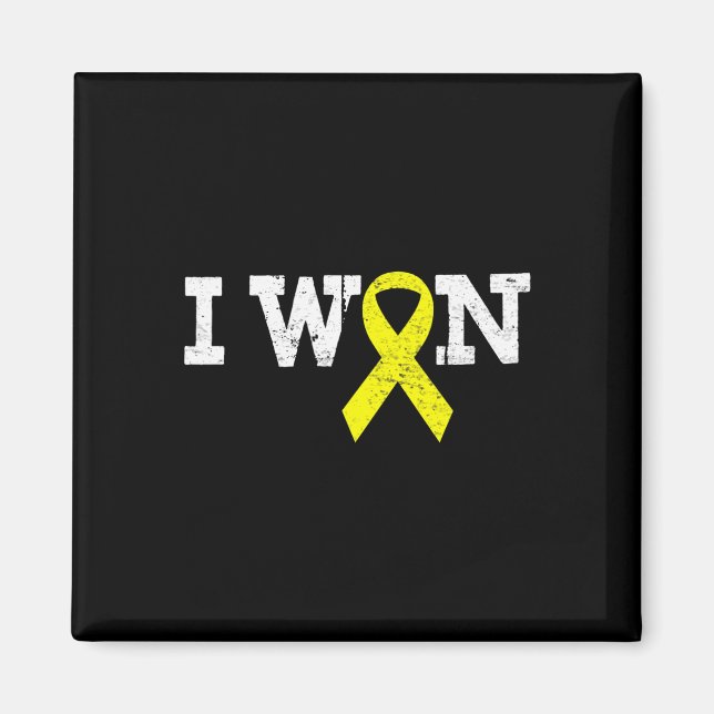 I WON Gold Ribbon Kid Support Childhood cancer awa Magnet (Front)
