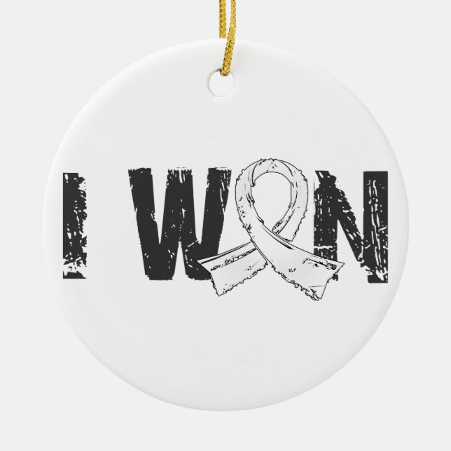 I Won Lung Cancer Ceramic Tree Decoration (Front)