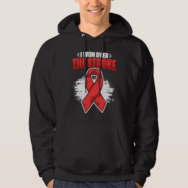 I Won Over Stroke Survivor Red Ribbon Stroke Aware Hoodie (Front)