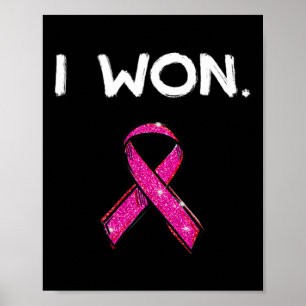 I Won Survivors  Breast Cancer Awareness  Pink  Poster