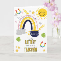 I won the lottery having you as my teacher Irish