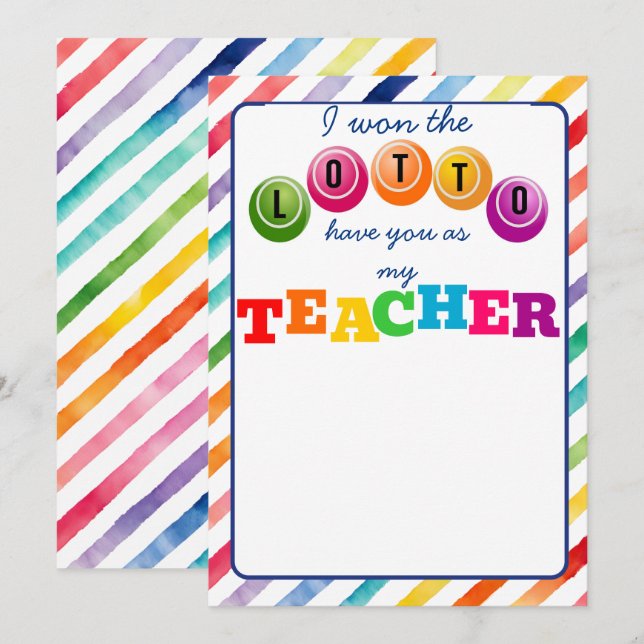 I won the Lotto having you as our gift card holder (Front/Back)