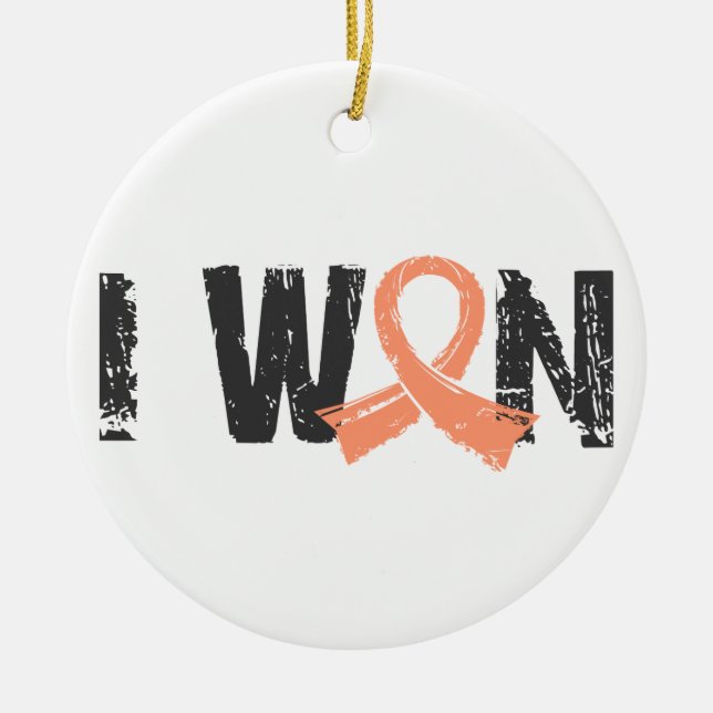 I Won Uterine Cancer Ceramic Tree Decoration (Front)