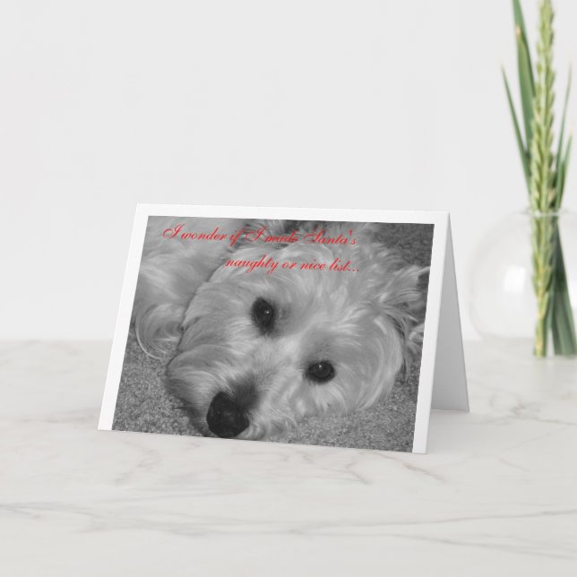 I wonder if I made Santa' s list? Holiday Card (Front)