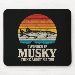 I Wonder If Musky Think About Me Vintage Funny Mus Mouse Mat