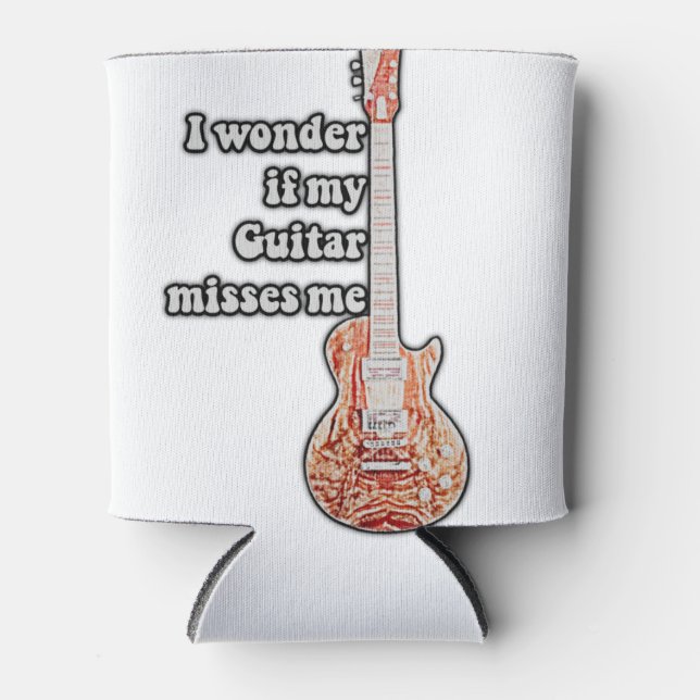 I wonder if my guitar misses me. funny quote can cooler (Front)