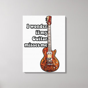 I wonder if my guitar misses me. vintage colours canvas print