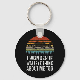 I Wonder If Walleye Think About Me Funny Walleye F Key Ring