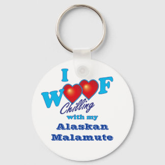 I Woof Alaskan Malamute Key Ring