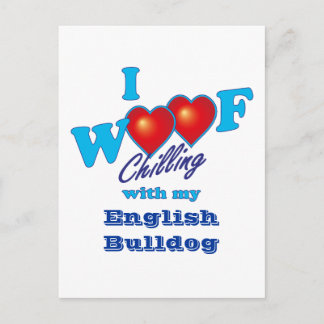 I Woof English Bulldog Postcard