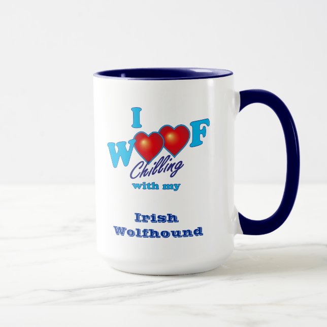 I Woof Irish Wolfhound Mug (Right)