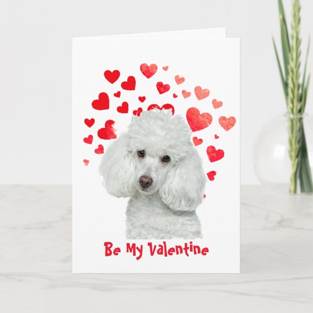 I Woof Love You Poodle Dog Valentine Holiday Card (Front)