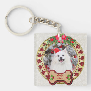 I Woof You A Merry Christmas Personalised Dog Gift Key Ring