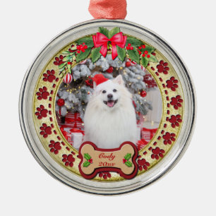 I Woof You A Merry Christmas Personalised Dog Gift Metal Tree Decoration