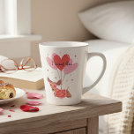 I Woof You Cute Dachshund Dog Red Heart Balloons Latte Mug<br><div class="desc">I Woof You Cute Dachshund Dog Red Pink Heart Balloons Latte Mug features a cute Dachshund dog wearing heart shaped glasses being carried in the air by red and pink heart shaped balloons with the text "I Woof You" in modern script typography. Accented with cute red love hearts. Perfect gift...</div>