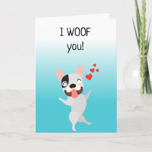 I Woof You Cute Love Dog Anniversary Card
