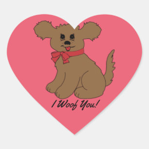 I Woof You Dog Heart Sticker