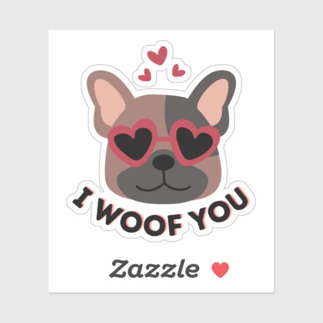 I woof you, dog pun, I love you, dog lover (Sheet)