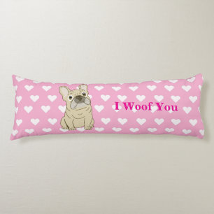I Woof You - French Bulldog hearts Body Cushion