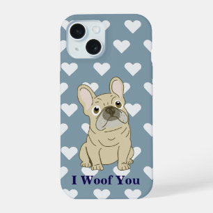 I Woof You - French Bulldog hearts iPhone 15 Case