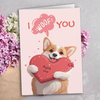 I Woof You Mum Corgi Funny Dog Pun Mother's Day