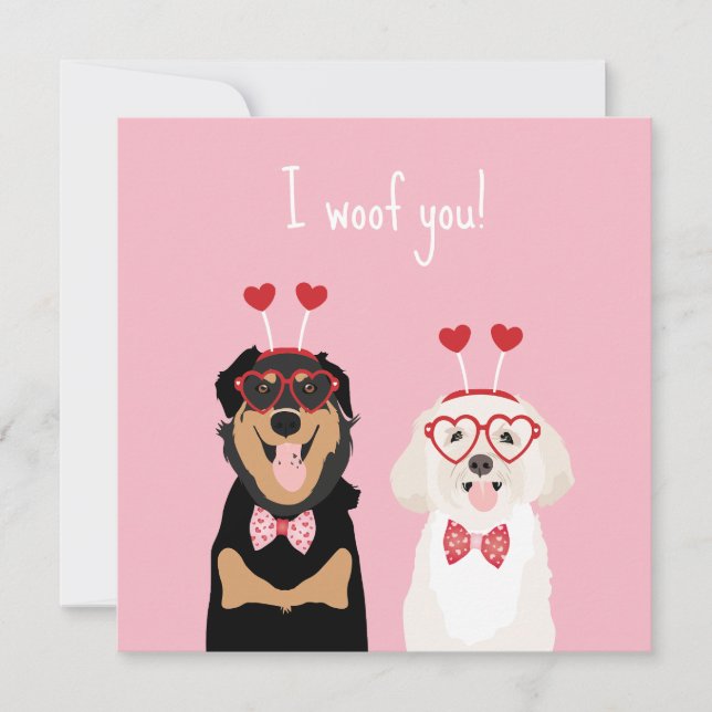 I Woof You Valentine Dog Rottweiler Maltipoo Puppy (Front)