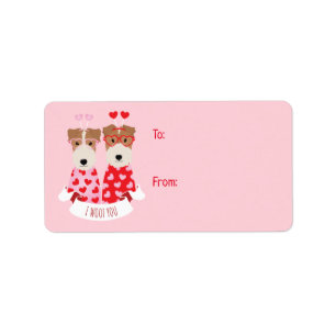 i Woof You Valentine Welsh Terrier Dogs Label