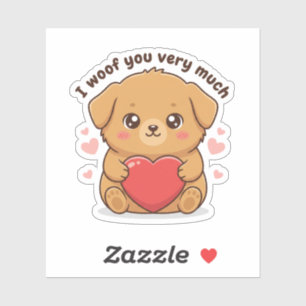 I Woof You Very Much Cute Dog Puppy Valentine