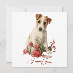 I woof you Vintage Pup Valentine's Day Card