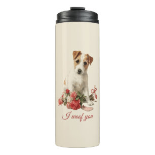 I woof you Vintage Pup Valentine's Day Thermal Tumbler