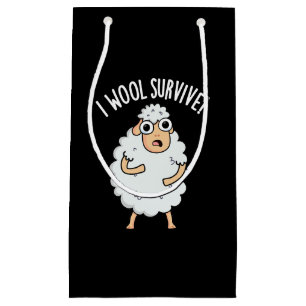 I Wool Survive Funny Sheep Puns Dark BG Small Gift Bag