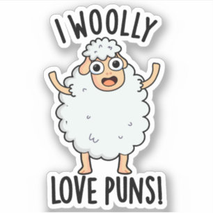 I Wooly Love Puns Funny Sheep Pun 