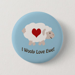 I Wooly Love You! 6 Cm Round Badge